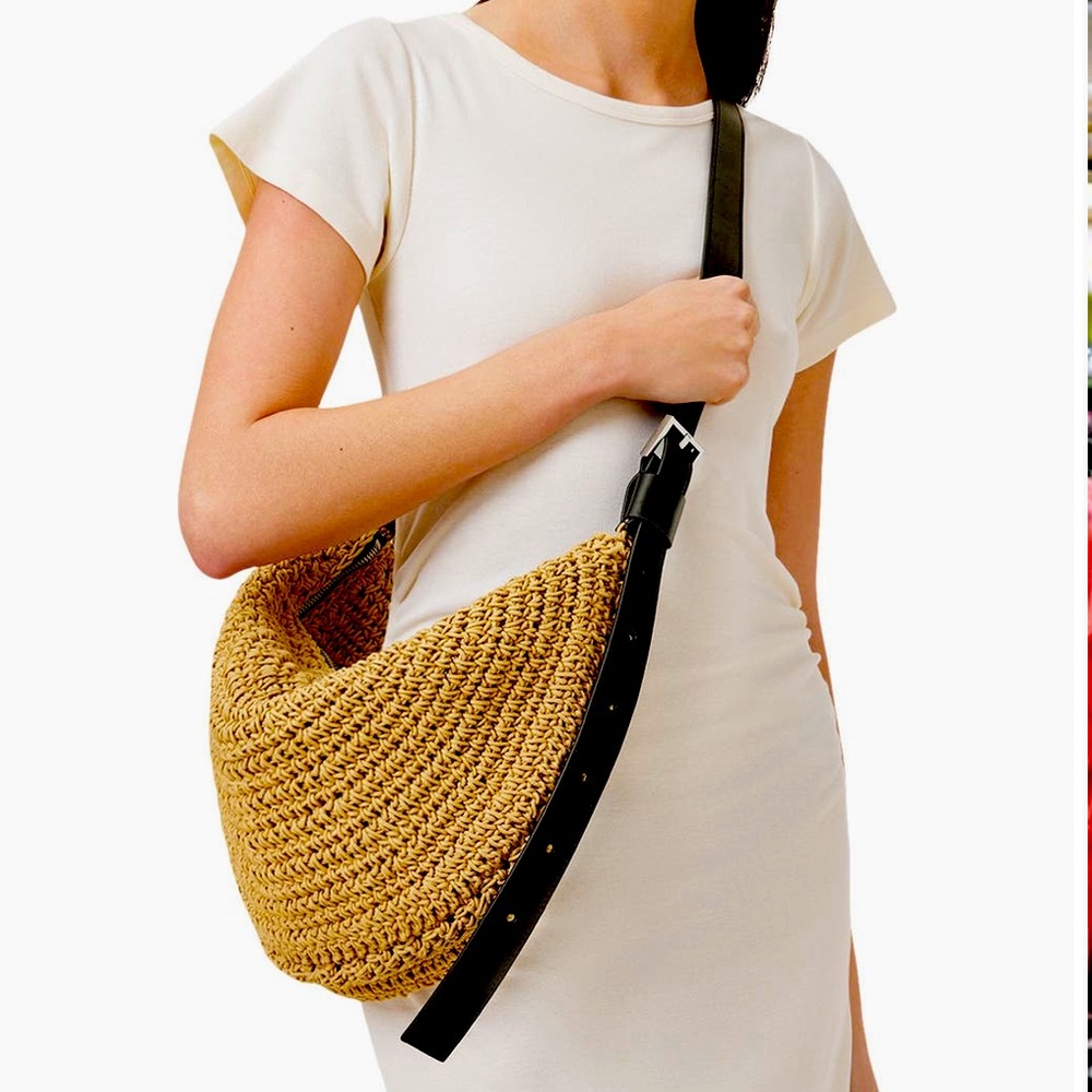 All Saints raffia crossbody, NWT